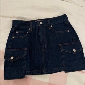 Denim Forum Dark Wash Denim Mini Skirt